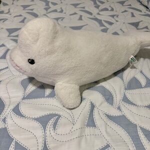 White Plush Beluga Whale Stuffed Animal